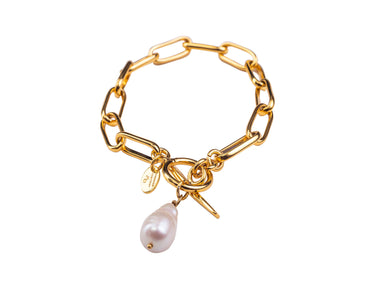 Pulsera Eslabones con Perla Barroca